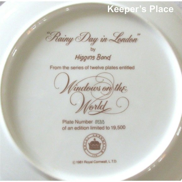 Higgins Bond RAINY DAY IN LONDON Collectible Plate - Picture 4 of 5